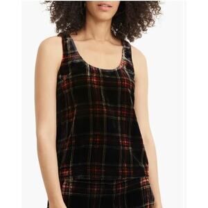 J.CREW $80 Stewart Tartan Velvet Tank‎ Red/Green Multi Size 6